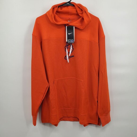 Nike Clemson Tigers Pullover Hoodie Sweater Top Men Size Large NWT Waffle Knit - Picture 1 of 15